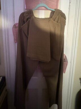 GAP Tan Cotton Two-Piece Set – Cropped Top & Wide-Leg Pants – XL Tall
